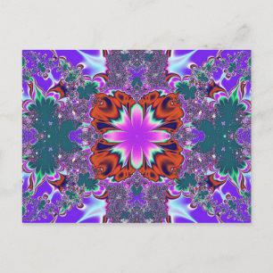 Extravagantes Lila Fraktal Postkarte