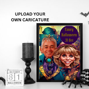 Extravagantes lila Karikaturenkuppel in Venedig Einladung