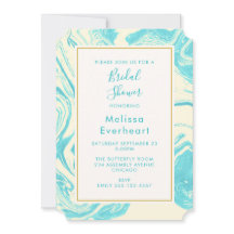 Extravagantes Marmordesign in Türkis und Cream Bri