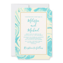 Extravagantes Marmordesign in Türkis und Creme