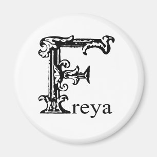 Extravagantes Monogramm: Freya Magnet