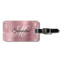 Extravagantes Monogramm für Glittery Light Pink Fo