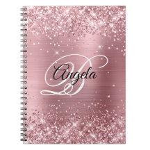 Extravagantes Monogramm für Glittery Light Pink Fo
