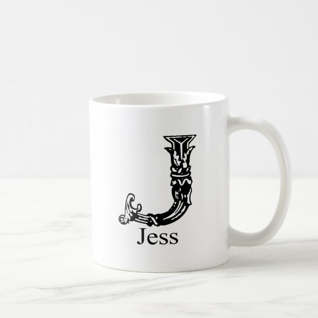 Extravagantes Monogramm: Jess Kaffeetasse (Rechts)
