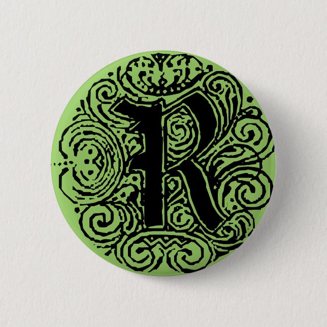 Extravagantes Monogramm "R" Monarchia Button-Back Button (Vorderseite)