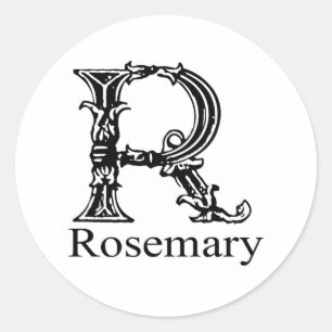 Extravagantes Monogramm: Rosemary Runder Aufkleber