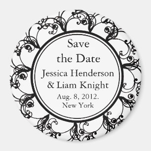 Extravagantes Monogramm-Save the Date Magnet