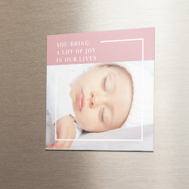Extravagantes Niedliches Baby-Foto | Rosa und Weiß Magnet