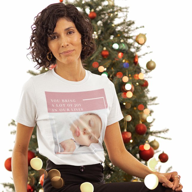 Extravagantes Niedliches Baby-Foto | Rosa und Weiß T-Shirt (Von Creator hochgeladen)