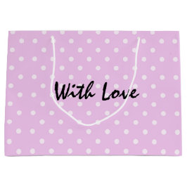Extravagantes Pink Polka Dot Muster mit Liebe Große Geschenktüte