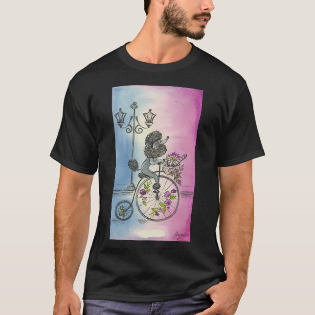 Extravagantes Poodle in Paris T-Shirt (Vorderseite)