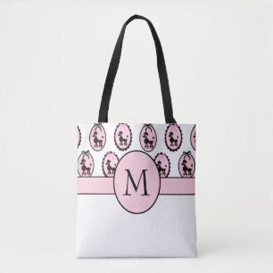 Extravagantes Poodles Monogramm Totbeutel
