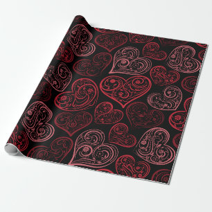 Extravagantes Rosa Herz Valentine Geschenkpapier