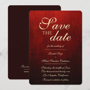 Extravagantes Rot & Gold Save the Date Einladung