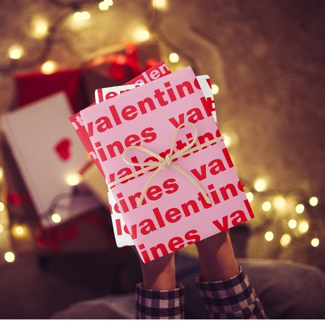 Extravagantes Rot- und Rosatinmuster Geschenkpapier Set (Von Creator hochgeladen)