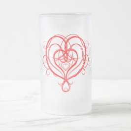 Extravagantes Rotes Herz Mattglas Bierglas