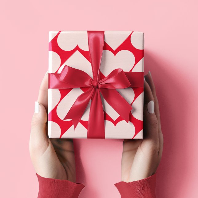 Extravagantes rotes und rosafarbenes Herzmuster -  Geschenkpapier (Von Creator hochgeladen)