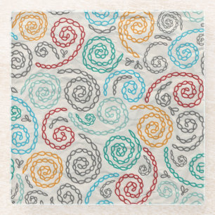 Extravagantes rumpled Papier der Stickerei Glasuntersetzer