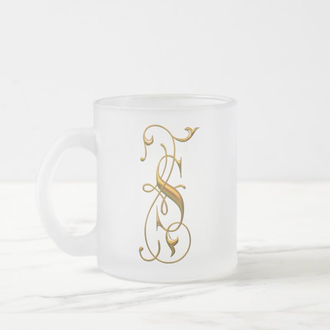 Extravagantes S mit Monogramm Mattglastasse (Links)