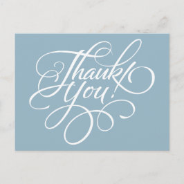 Extravagantes Script Aquamarine Blue Dankeschön Ka Postkarte