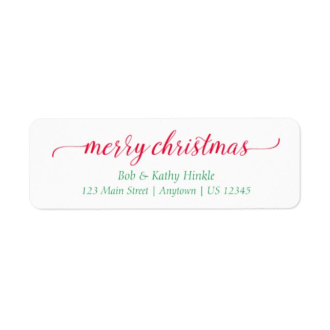 Extravagantes Script Frohe Weihnachts-Rücksendeadr (Vorne)