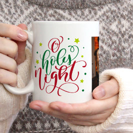 Extravagantes Script "O Holy Night" Weihnachtsfeie Kaffeetasse
