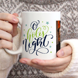 Extravagantes Script "O Holy Night" Weihnachtsfeie Kaffeetasse