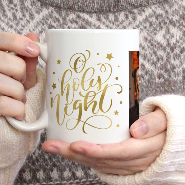 Extravagantes Script "O Holy Night" Weihnachtsfeie Kaffeetasse (Von Creator hochgeladen)