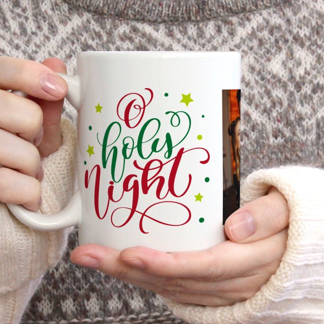 Extravagantes Script "O Holy Night" Weihnachtsfeie Kaffeetasse (Von Creator hochgeladen)