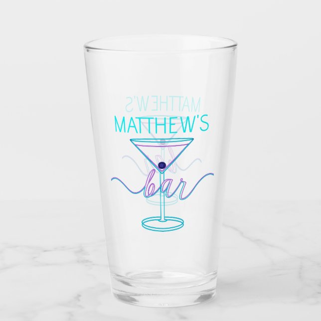 Extravagantes Script Spaß-Farben Spaß-Bar Glas (Vorderseite)