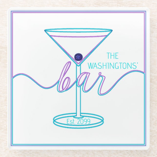 Extravagantes Script Spaß-Farben Spaß-Bar Glasuntersetzer (Vorderseite)