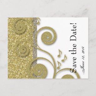 Extravagantes Silber Save the Date Ankündigungspostkarte