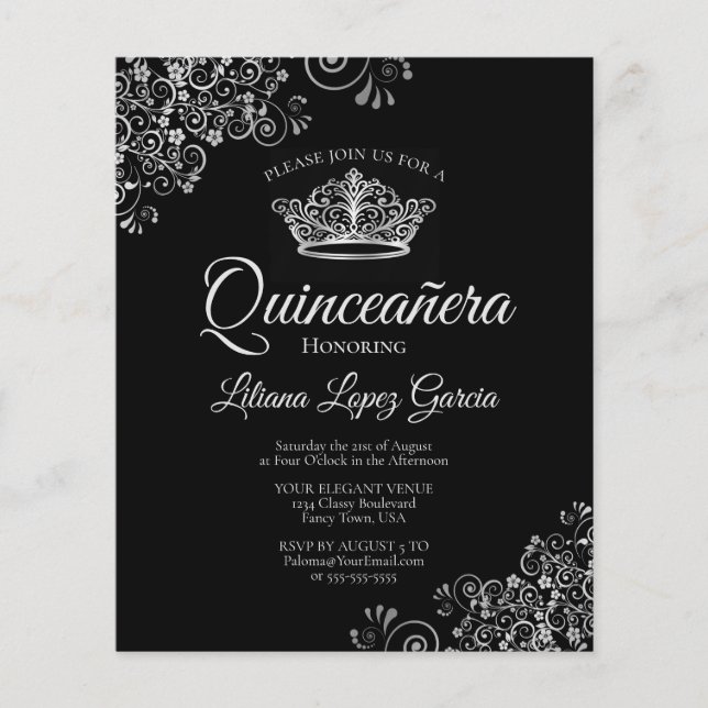 Extravagantes Silver & Black BUDGET - Quinceañera  (Vorderseite)