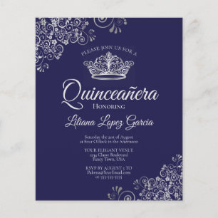 Extravagantes Silver & Navy HAUSHALT Quinceañera E