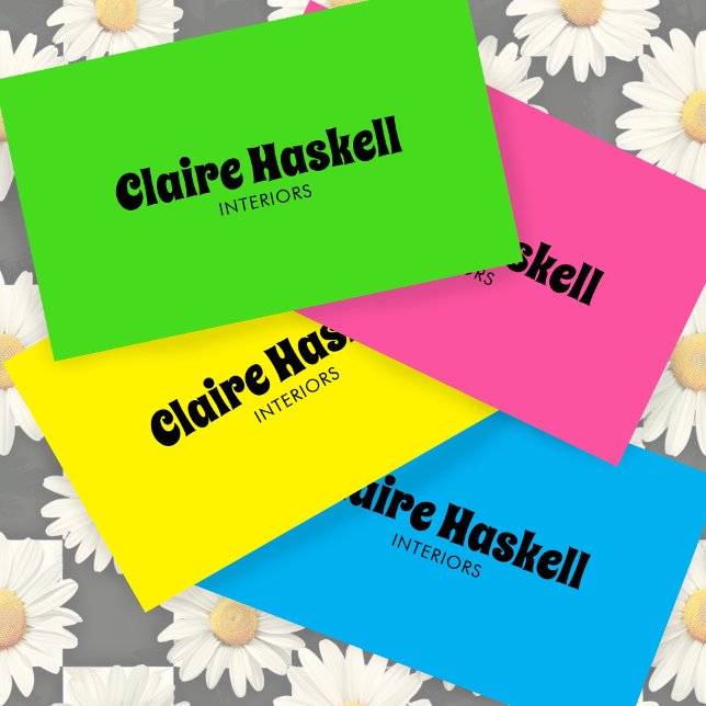 Extravagantes Skript Bold Lime Green Chic Minimal Visitenkarte (Fancy Script Bold Lime Green Brat Chic Minimal Business Card
)