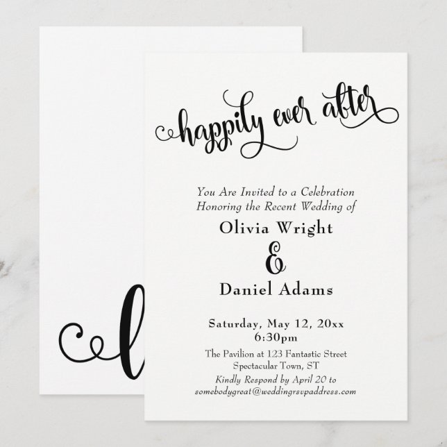 Extravagantes Skript glücklicherweise je nach Schw Einladung (Vorne/Hinten)