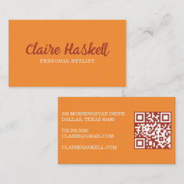 Extravagantes Skript Minimalistischer Herbst QR-Co Visitenkarte