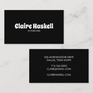 Extravagantes Skript mit schwarzem und weißem Chic Visitenkarte