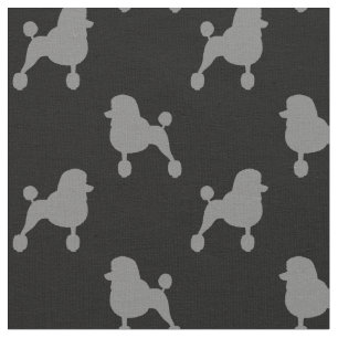 Extravagantes Standardpudel-HundeSilhouette-Muster Stoff