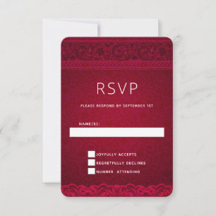 Extravagantes und elegantes Rotes Hintergrund Stil RSVP Karte