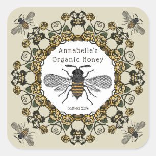 Extravagantes Viktorianisches Honey-Label personal Quadratischer Aufkleber
