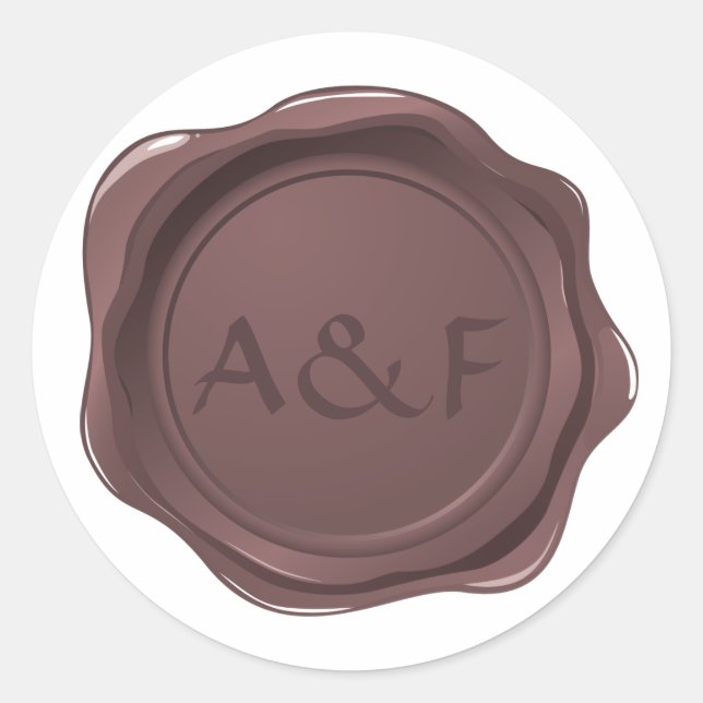 Extravagantes Wachs Personalisiertes Siegel Runder Aufkleber (Vorderseite)