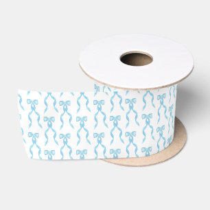 Extravagantes Watercolor Blue Bow-Muster Satinband