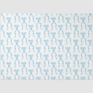 Extravagantes Watercolor Blue Bow-Muster Seidenpapier