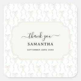 Extravagantes Watercolor Weißes Muster Quadratischer Aufkleber