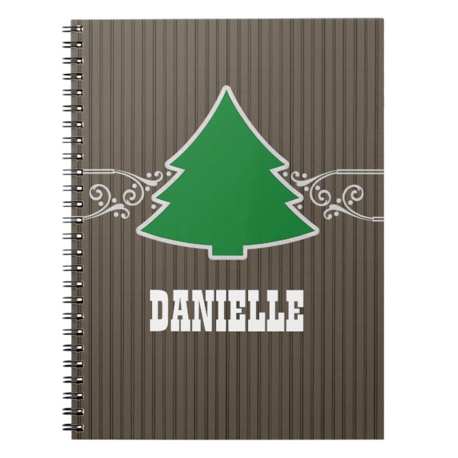 Extravagantes Weihnachtsbaum-Wirbel-Notebook Notizblock (Vorderseite)