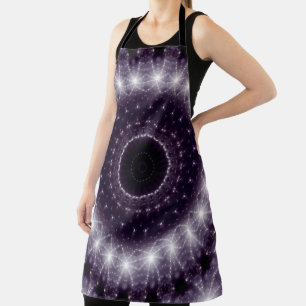 Extravagantes, zartes Schwarz-Weiß-Spitzentmuster Schürze