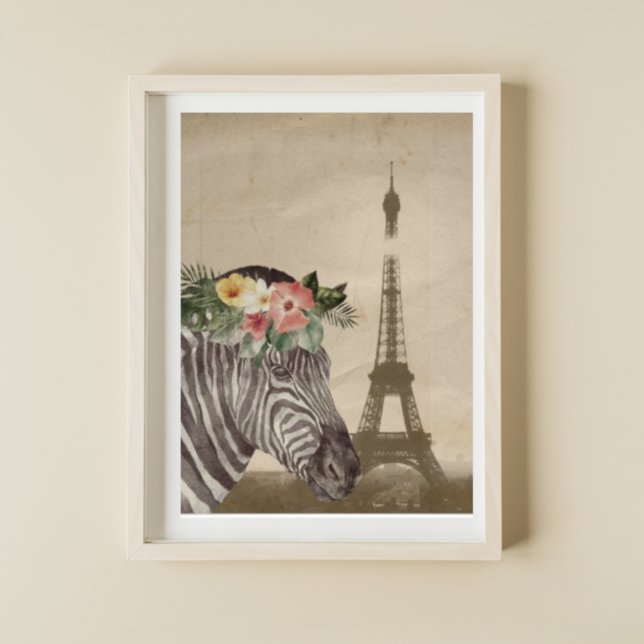 Extravagantes Zebra & Eiffel Tower Poster (Von Creator hochgeladen)