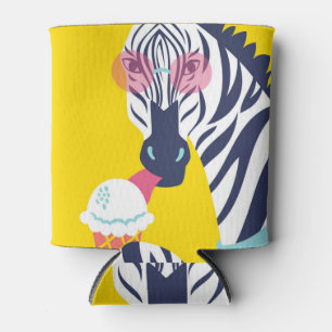 Extravagantes Zebra: Rosa Sonnenbrille Vintag. Dosenkühler