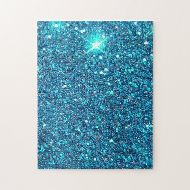 Extravaganz Blue Glitzer Shine Puzzle (Vertikal)